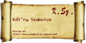 Kéry Szabolcs névjegykártya